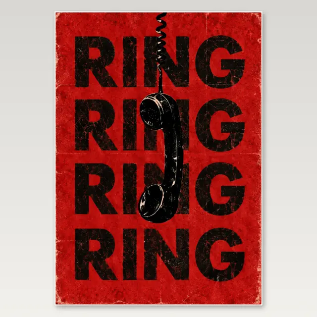Ring Ring Red A4 Poster
