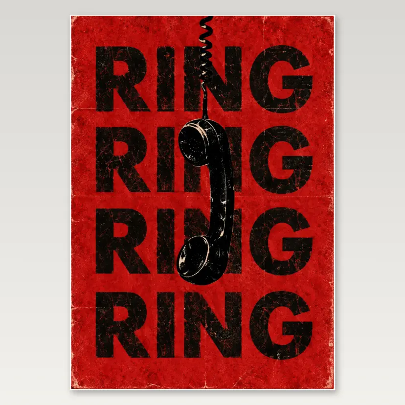 Ring Ring Red A4 Poster