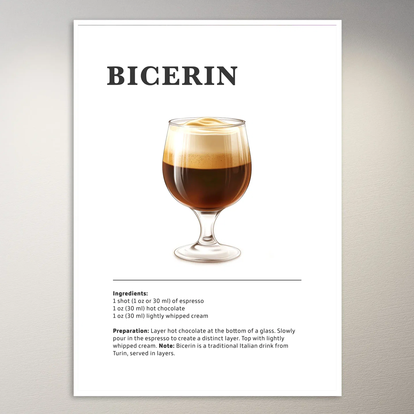 Layered Bicerin Drink Poster