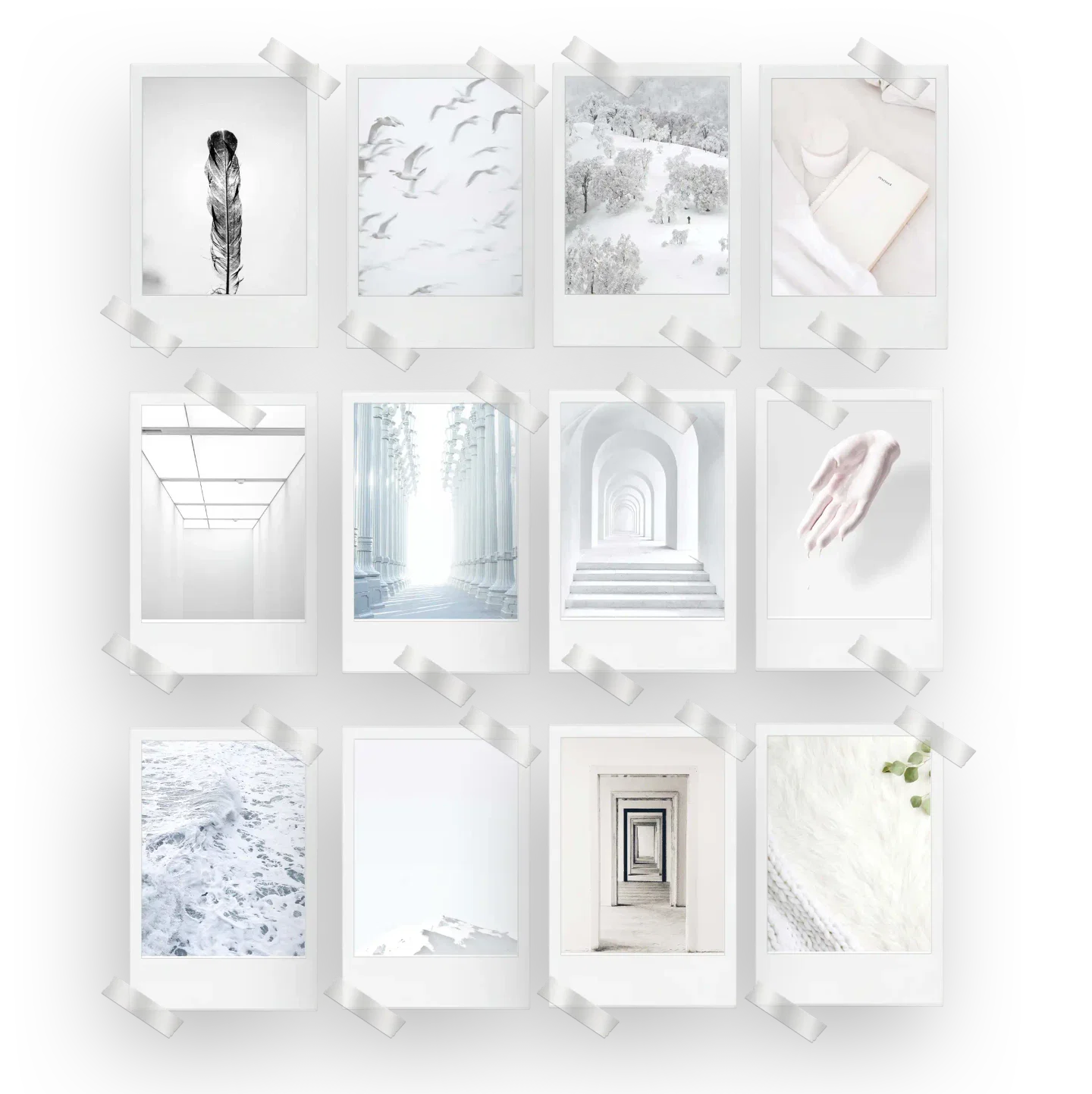 White Prints Set of 12