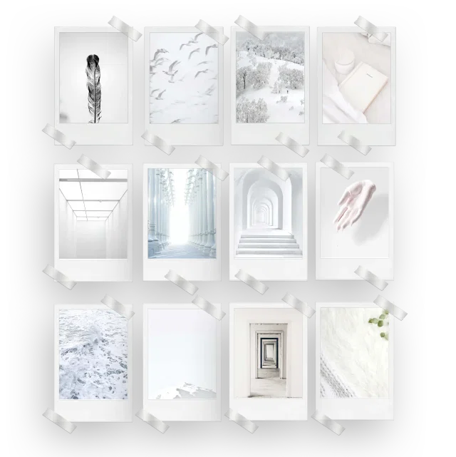 White Prints Set of 12