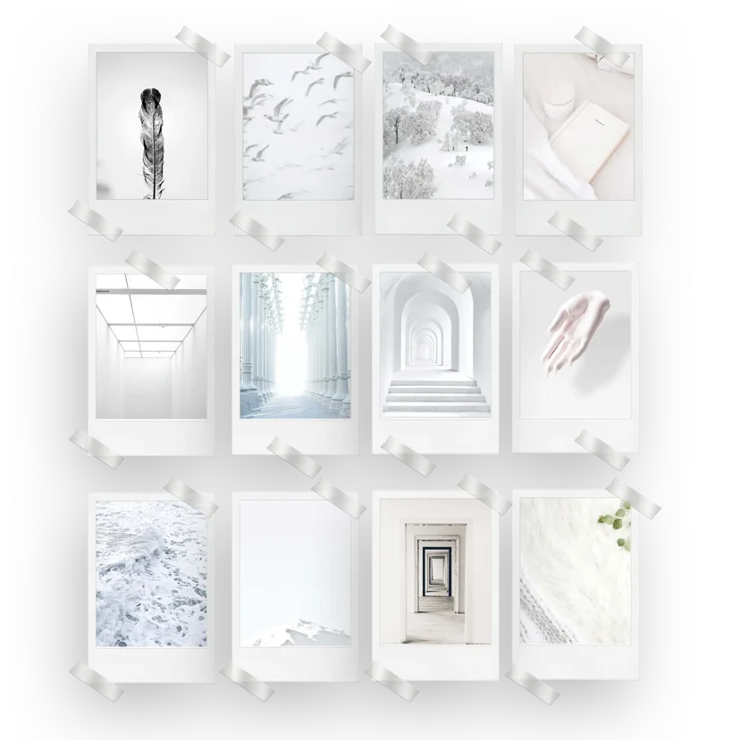 White Prints Set of 12