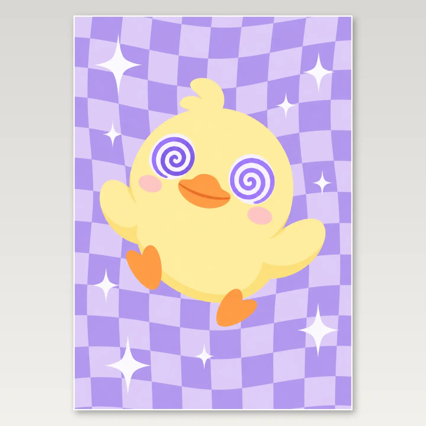 Lilac Spiral Duck A4 Poster mockup