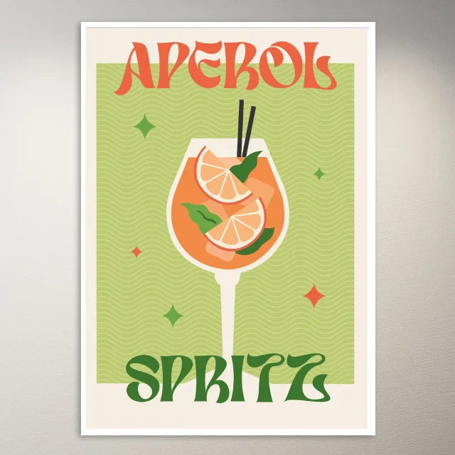 Aperol Spritz Cocktail Poster