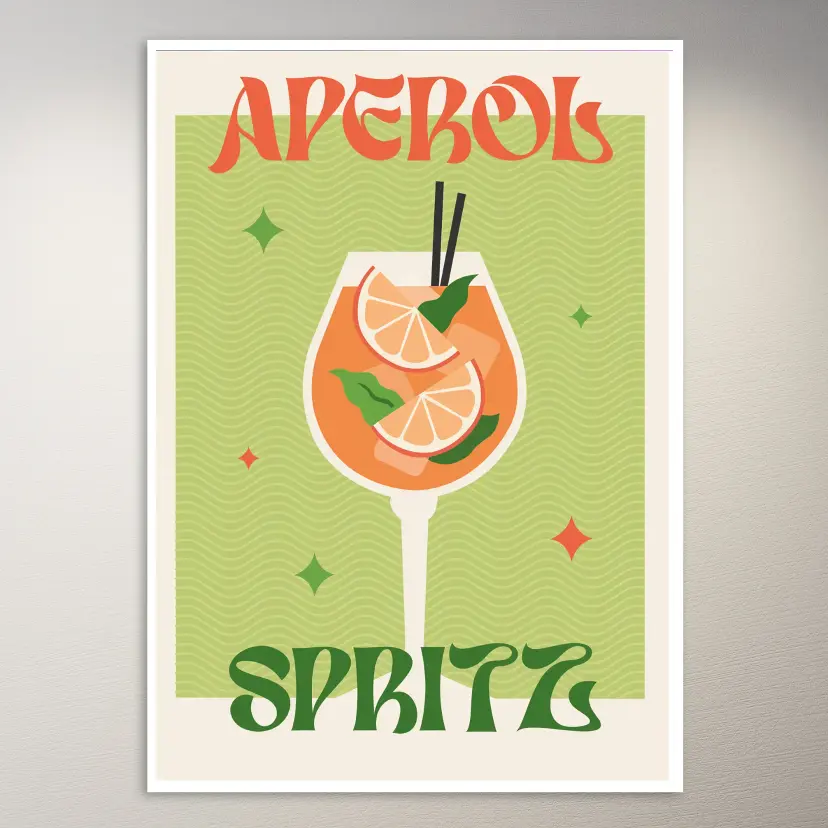 Aperol Spritz Cocktail Poster