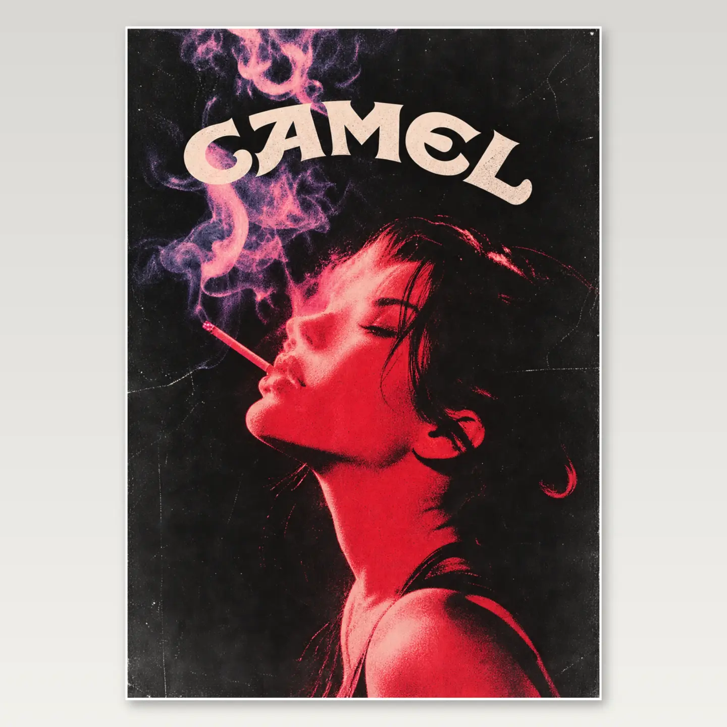 Camel Smoke A4 Poster mockup