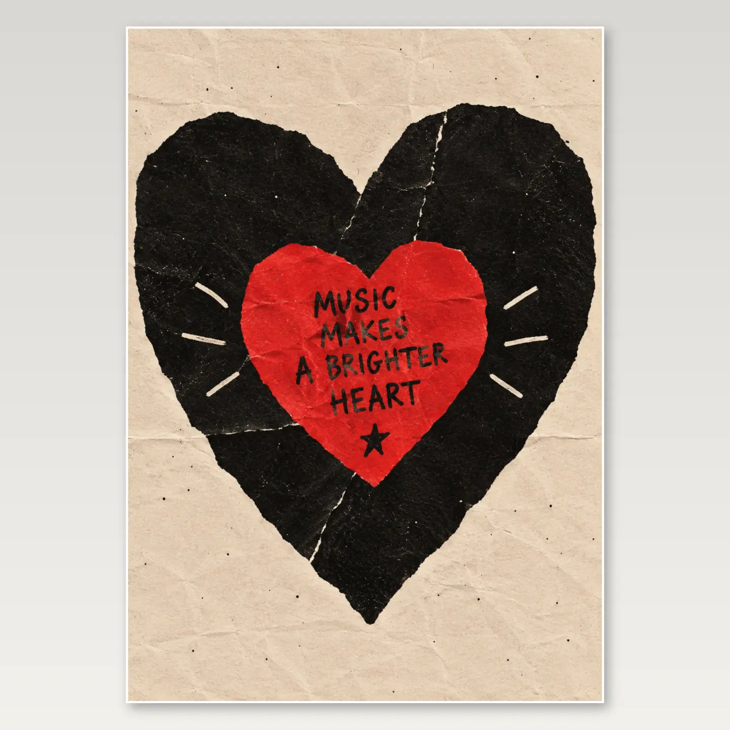 Black Heart Red Center A4 Poster mockup