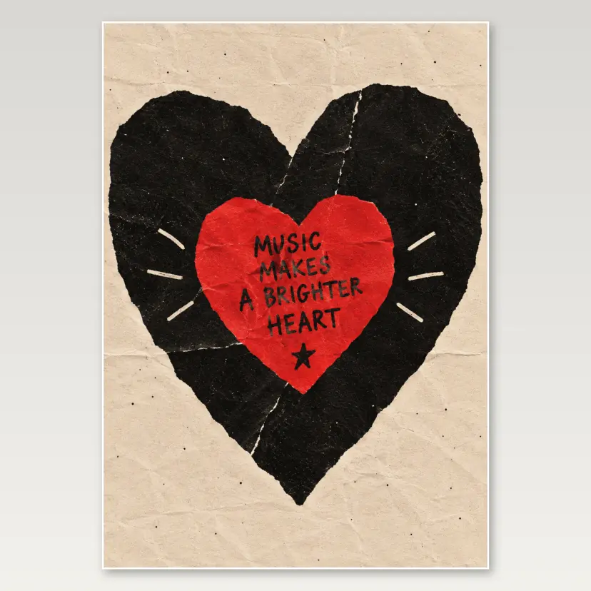 Black Heart Red Center A4 Poster