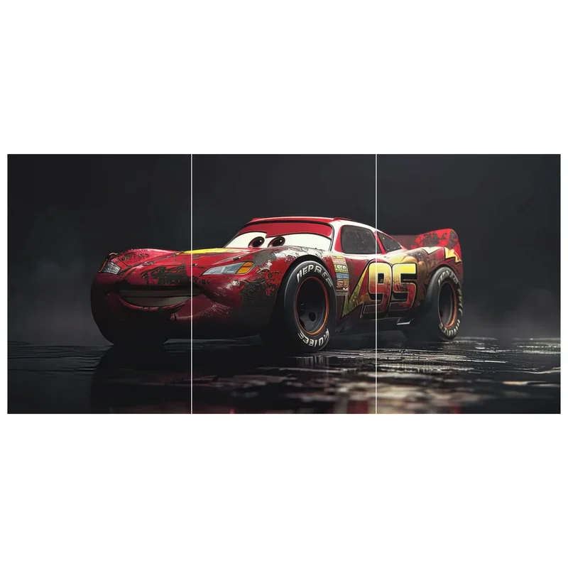 Lightning McQueen Damaged Split Poster (Set of 3)