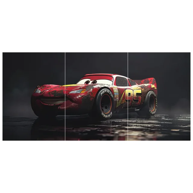 Lightning McQueen Damaged Split Poster (Set of 3)