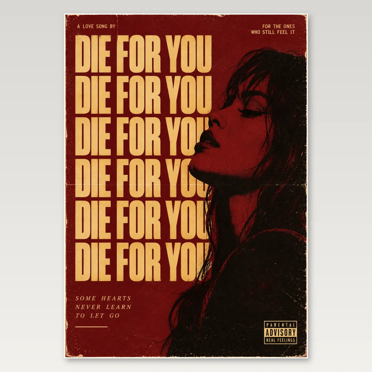 Die For You Crimson A4 Poster mockup