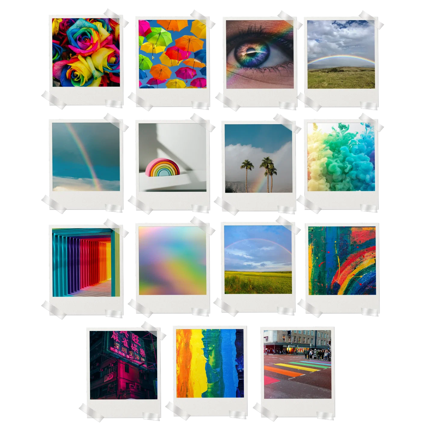 Rainbow Aesthetic Prints Set of 15