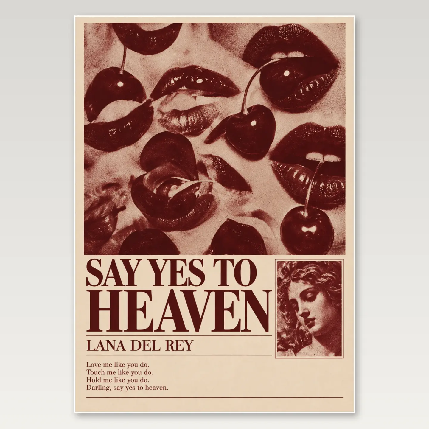 Say Yes To Heaven A4 Poster mockup