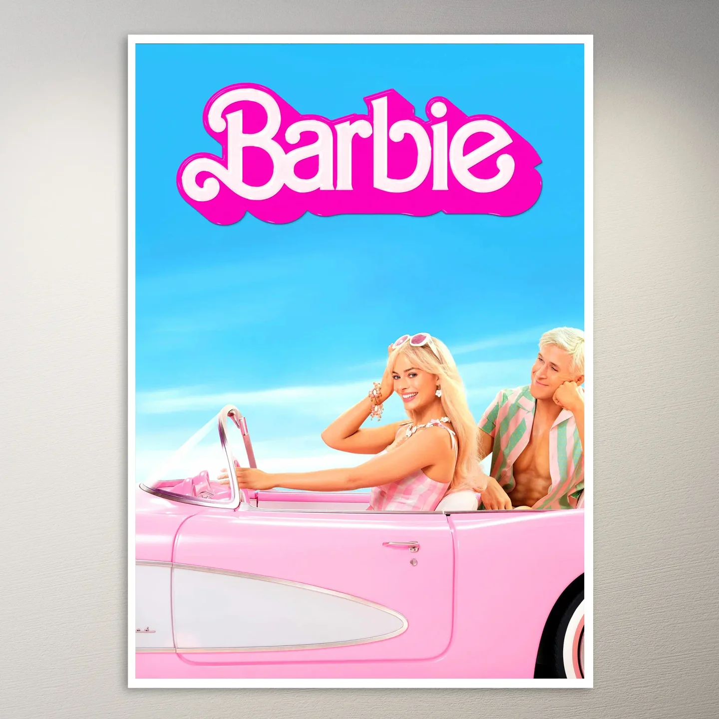 Barbie Pink Convertible Car Poster