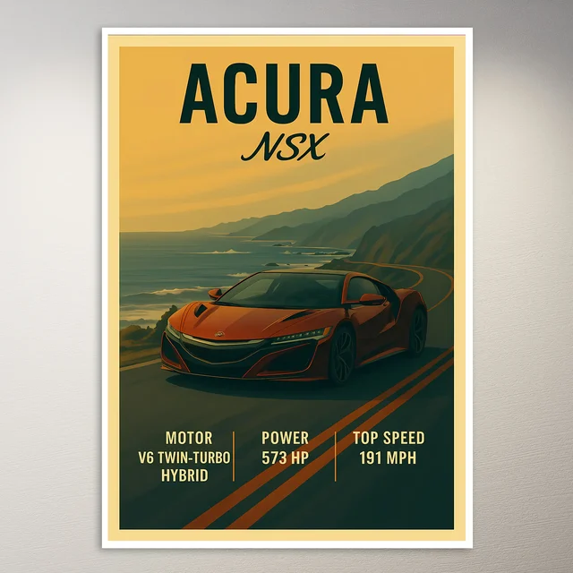 Acura NSX Sports Car Poster