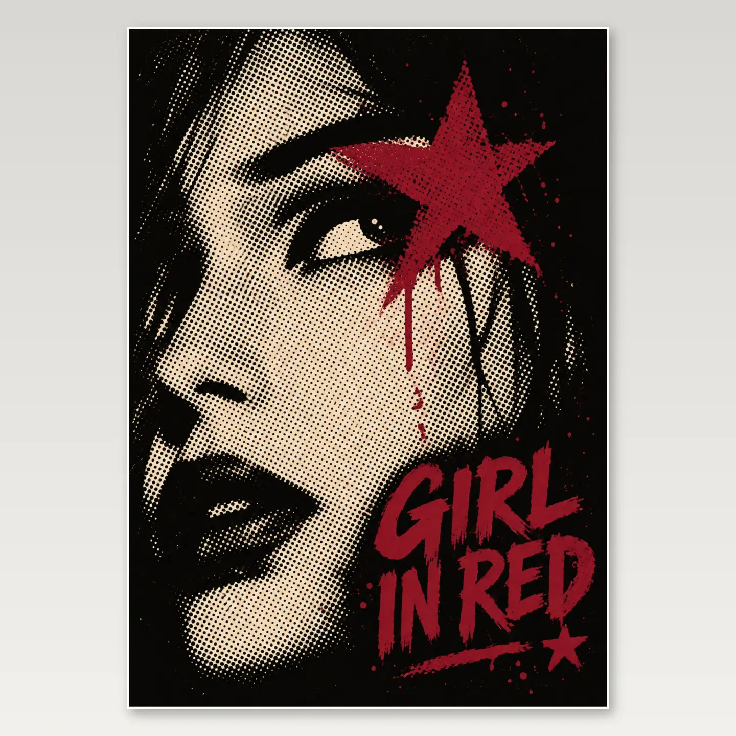 Burgundy Eye Star A4 Poster mockup