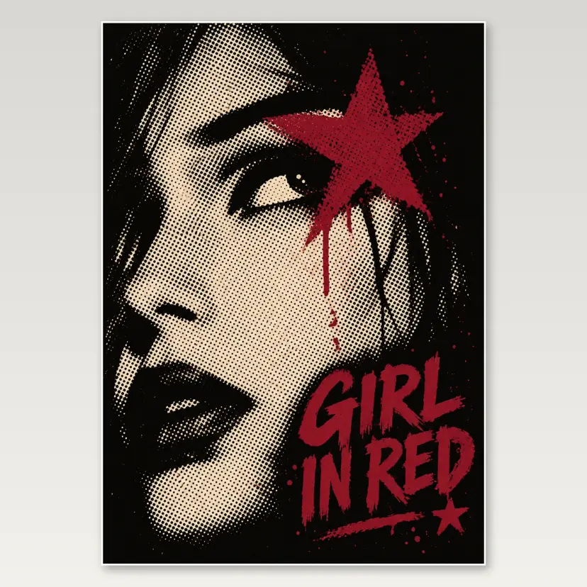 Burgundy Eye Star A4 Poster