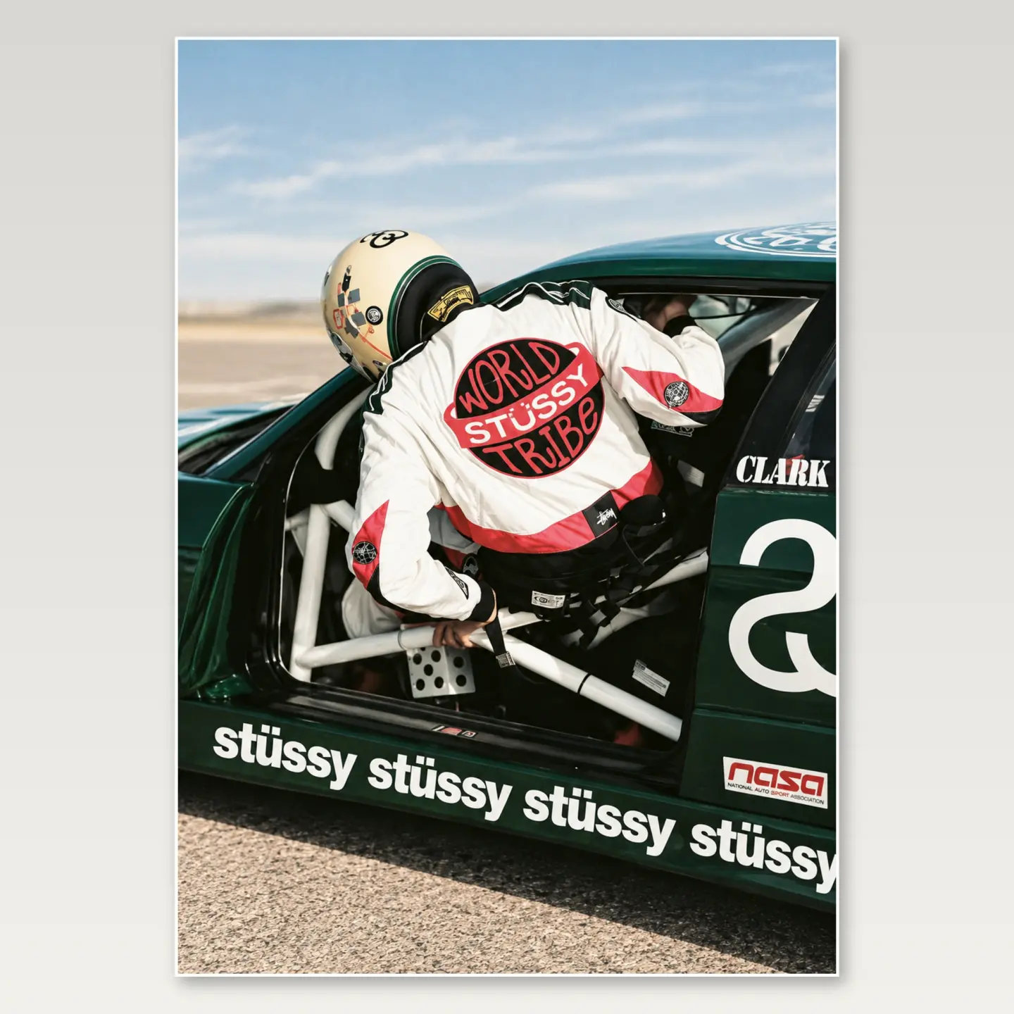 Street Racing Helmet A4 Poster mockup