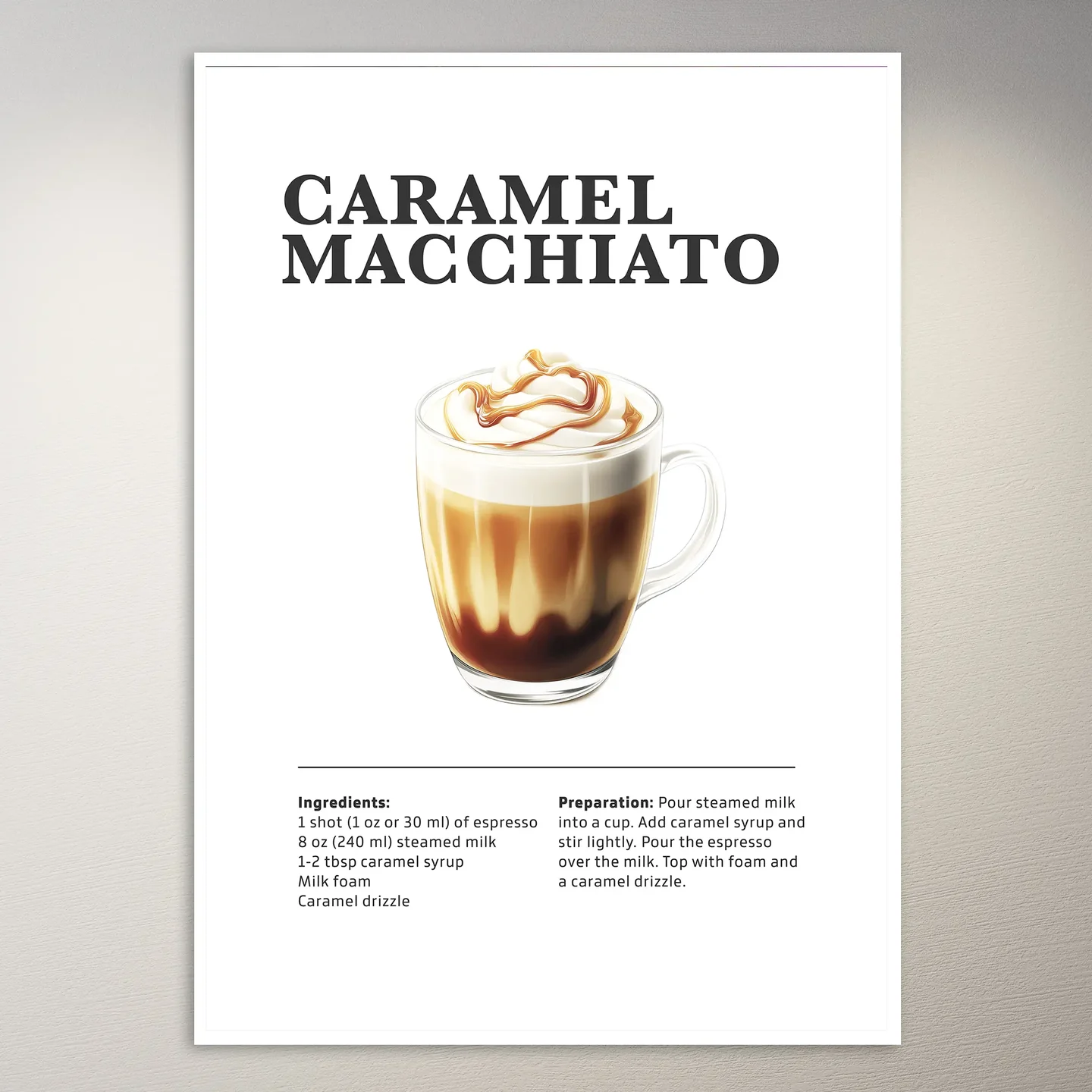 Caramel Macchiato Drink Poster