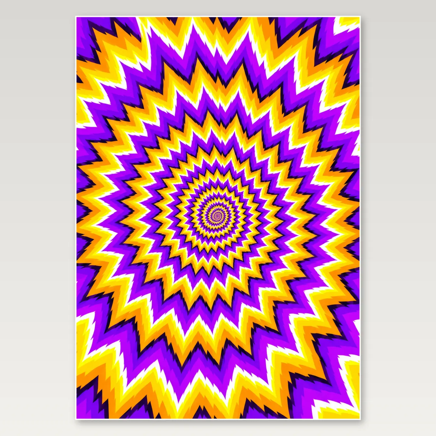 Purple Gold Zigzag Vortex A4 Poster mockup