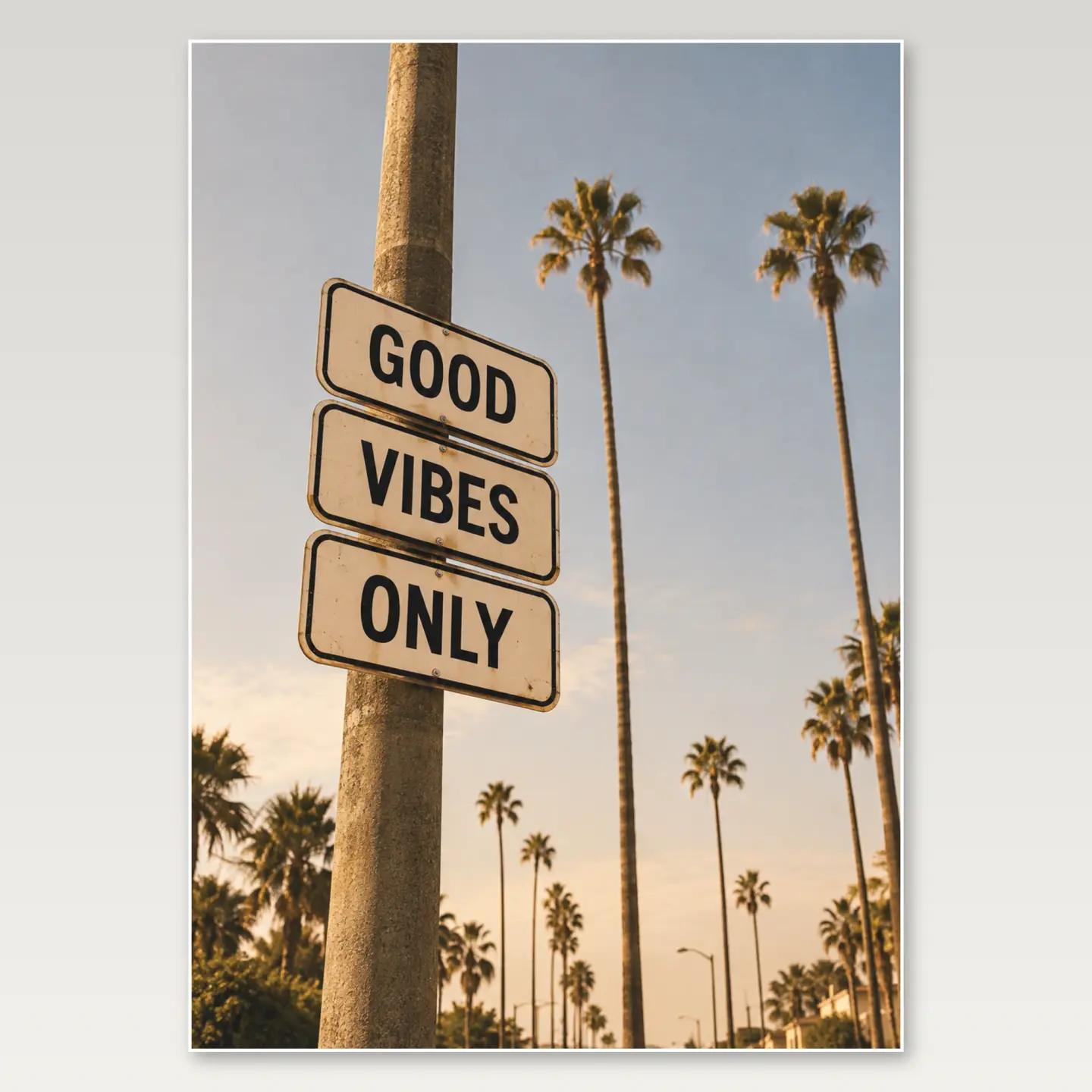 Good Vibes Only A4 Poster mockup