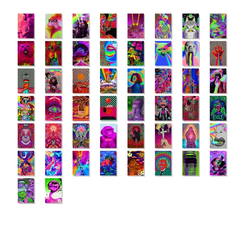 Trippy Art Set of 50 Collage Kit