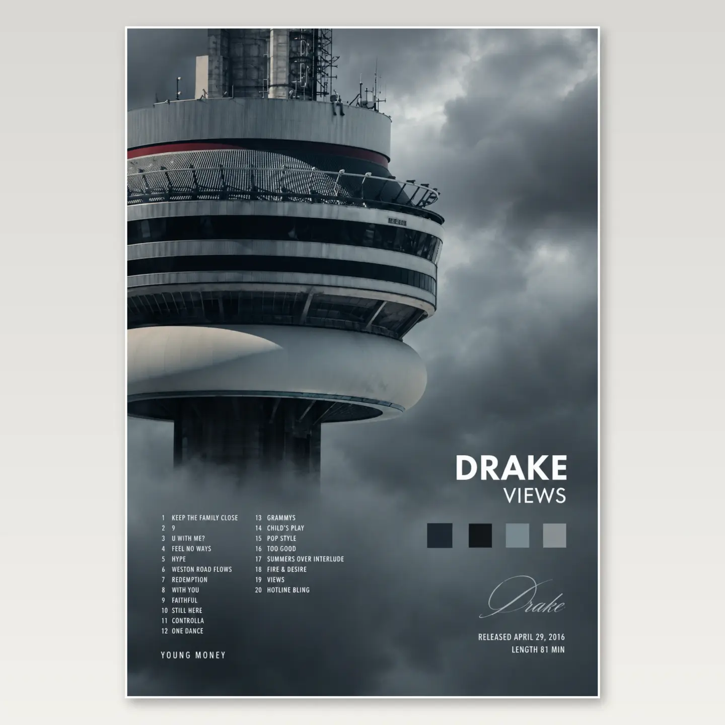 Views Tower A4 Poster mockup