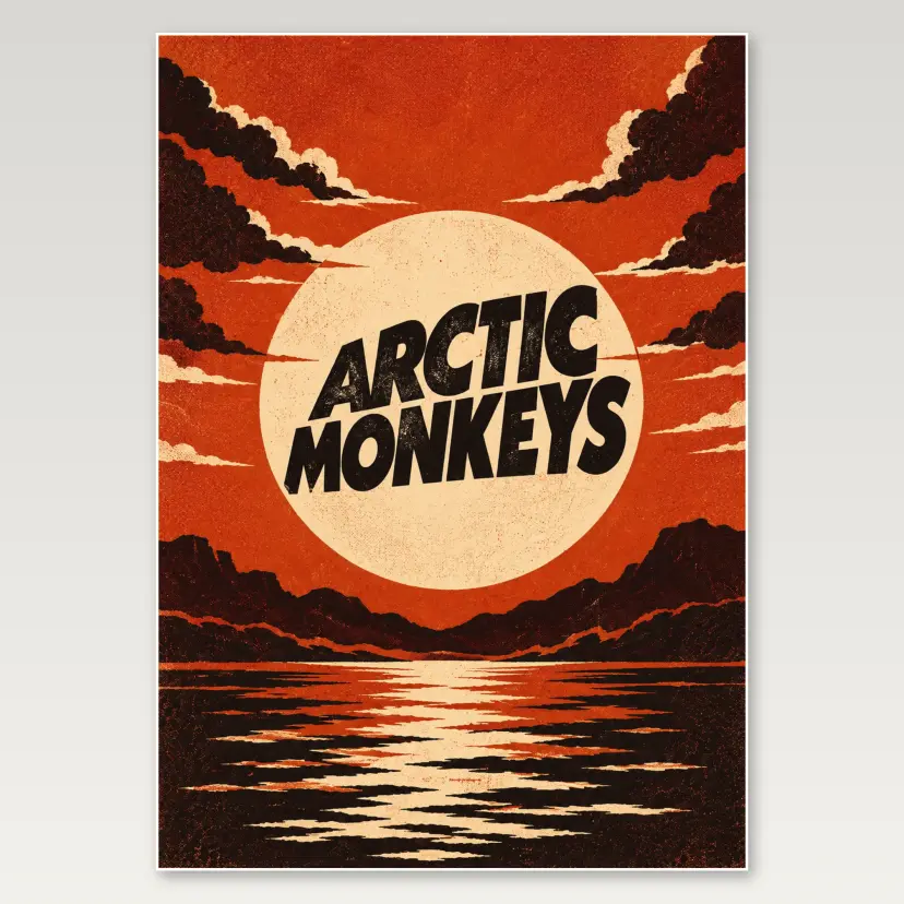Arctic Monkeys Circular Badge A4 Poster