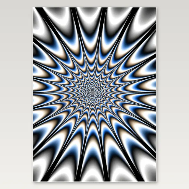 Chrome Spiked Starburst A4 Poster