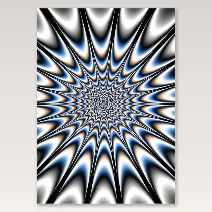 Chrome Spiked Starburst A4 Poster