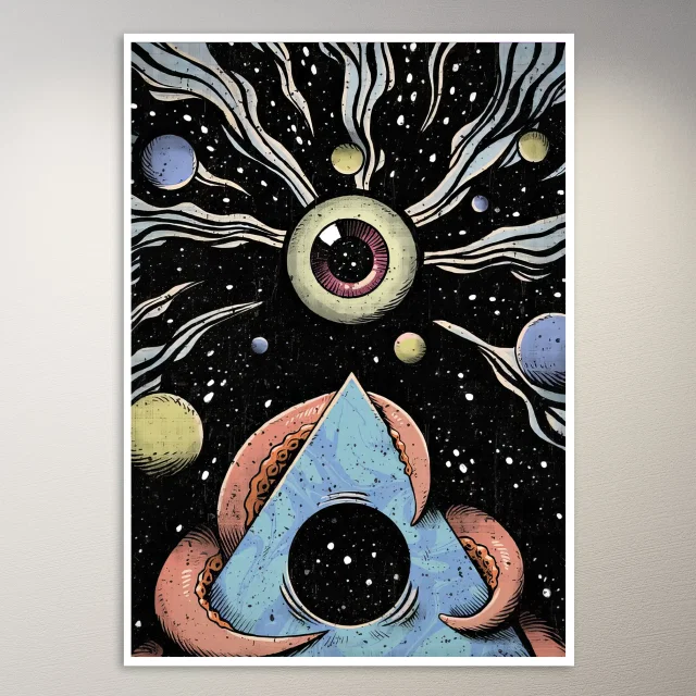 Cosmic Eye and Tentacled Triangle Poster