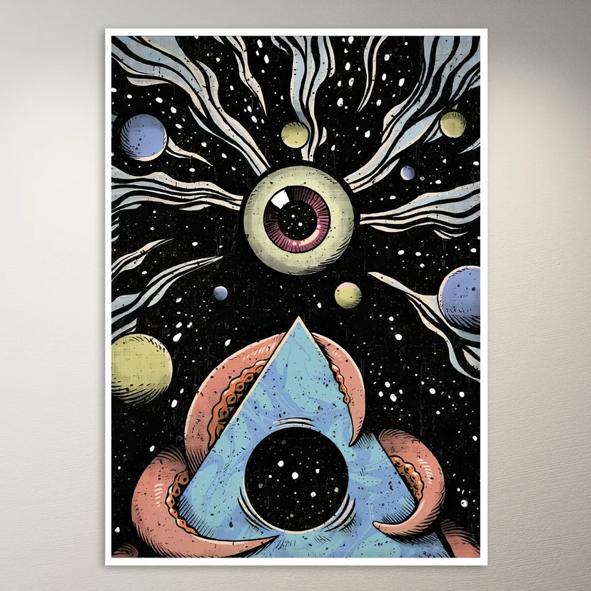 Cosmic Eye and Tentacled Triangle Poster