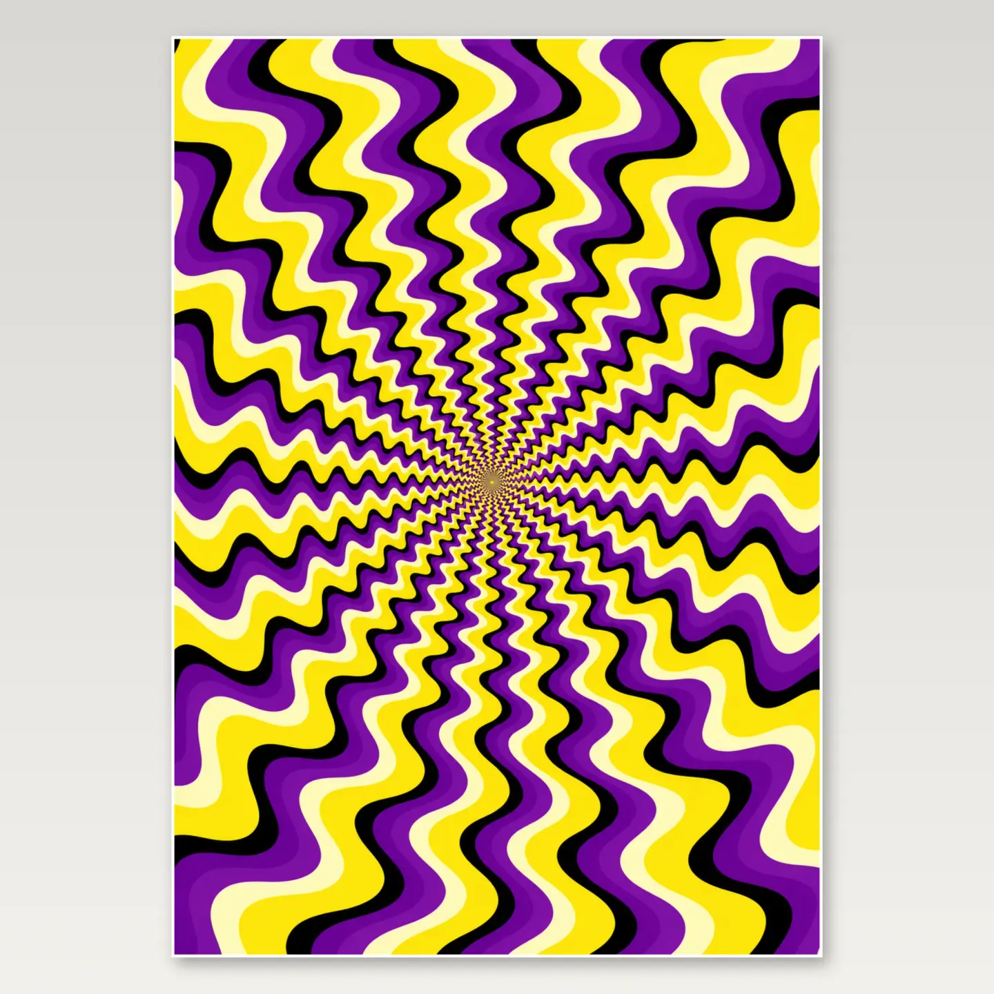 Purple Gold Wavy Tunnel A4 Poster mockup