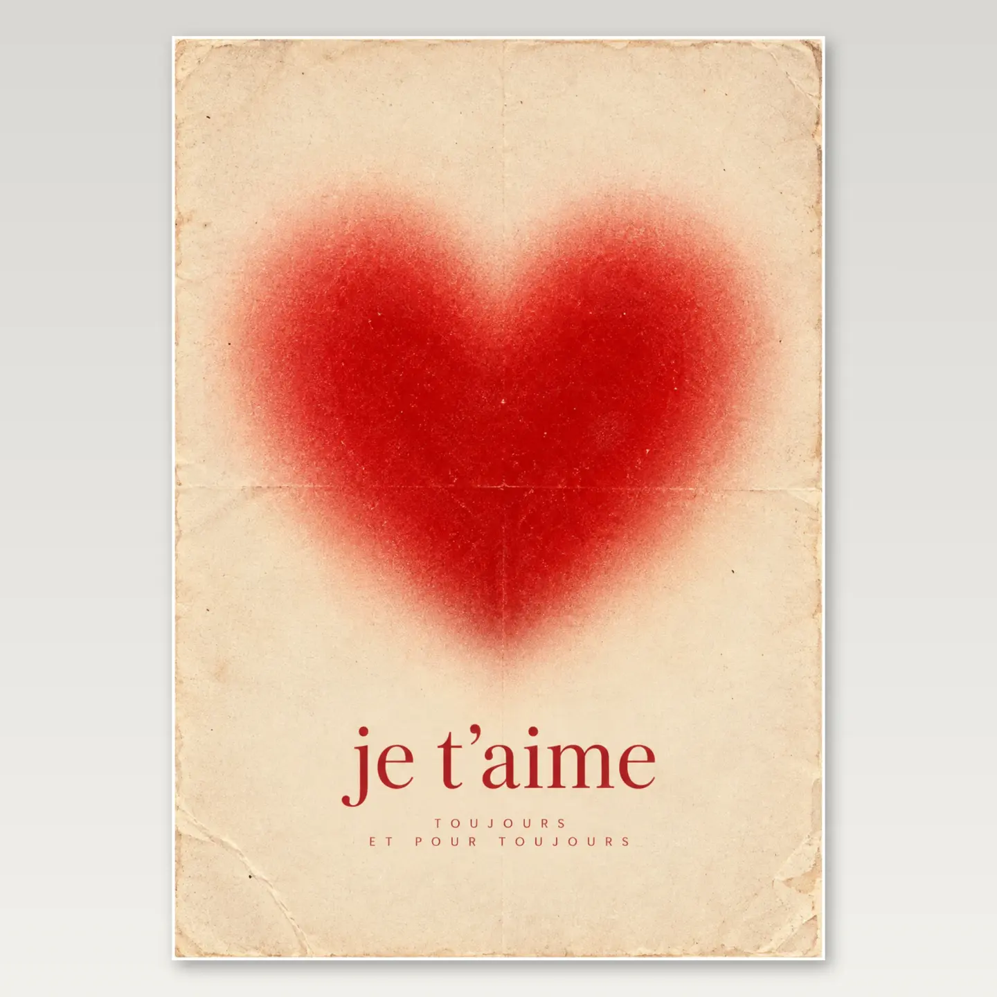 Blurred Red Heart A4 Poster mockup