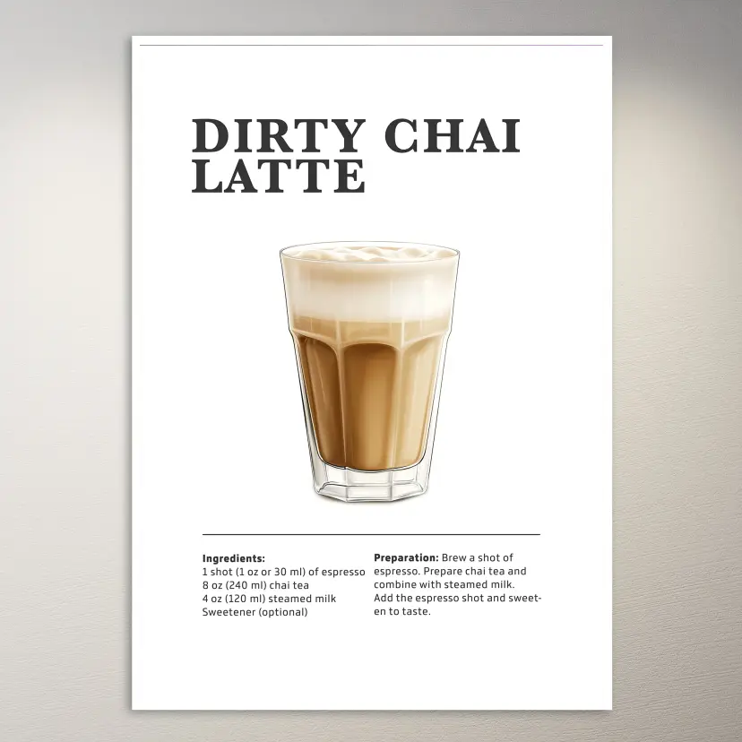 Dirty Chai Latte Drink Poster
