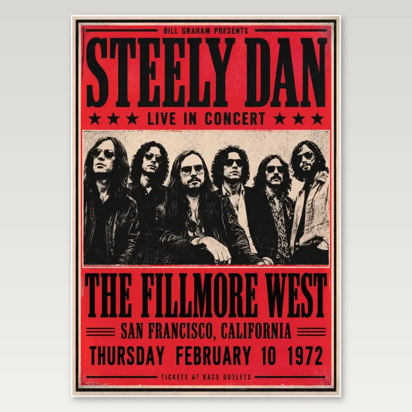 Steely Dan Vintage Gig A4 Poster