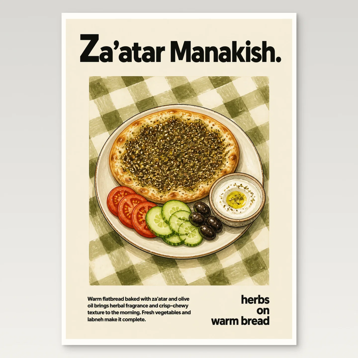 Za'atar Manakish Poster mockup