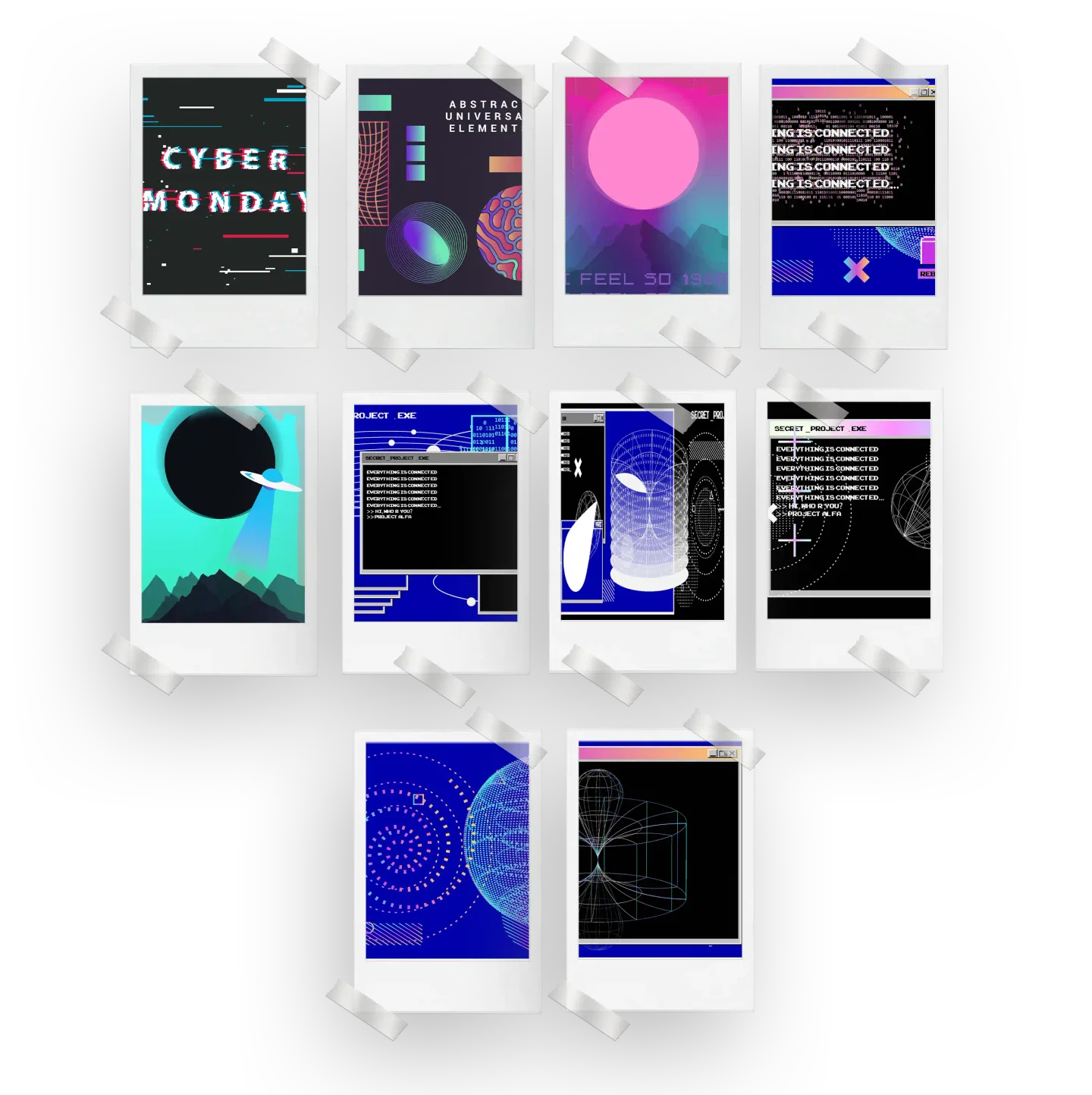 Cyberpunk Aesthetic Prints Set of 10