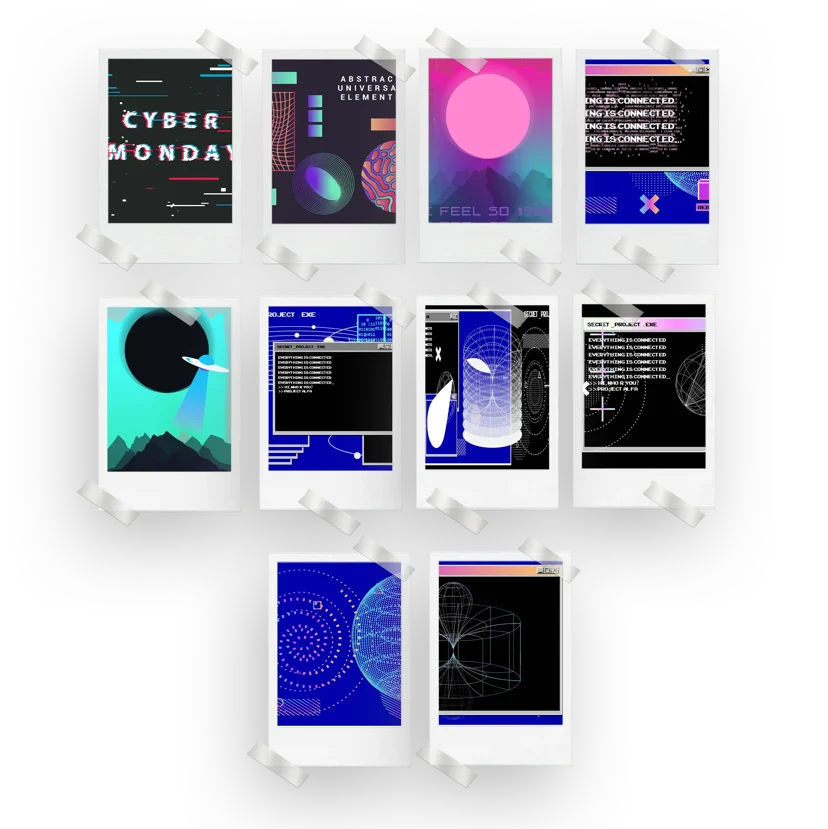 Cyberpunk Aesthetic Prints Set of 10