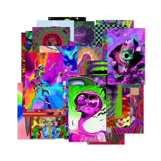 Trippy Art Set of 50 Collage Kit