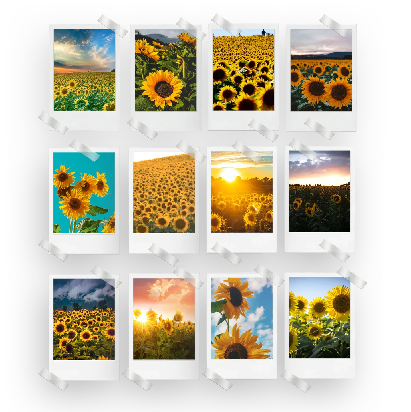 Sunflowers Prints Set of 12