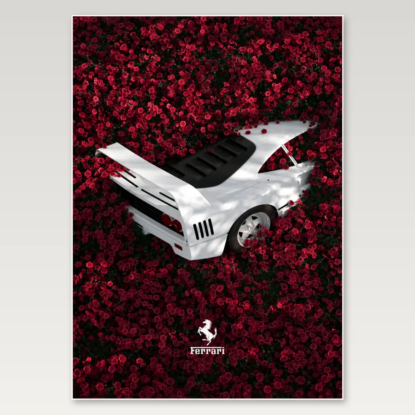 Ferrari Roses A4 Poster mockup