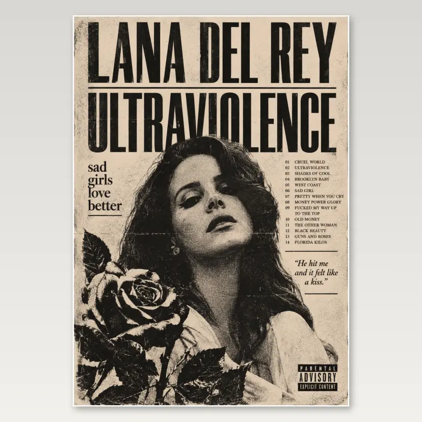 Lana Del Rey Ultraviolence A4 Poster