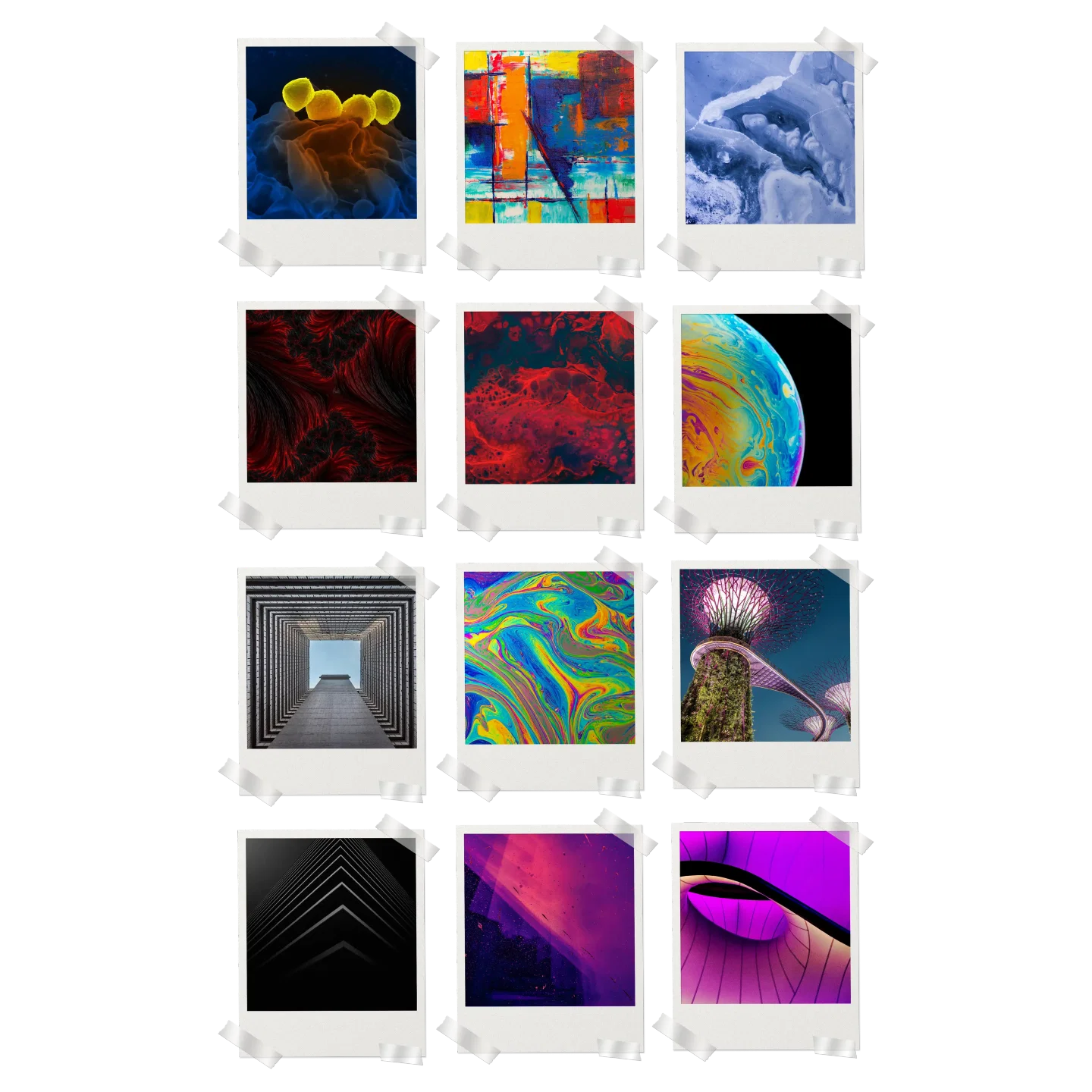 Geometric Abstract Prints Set of 12