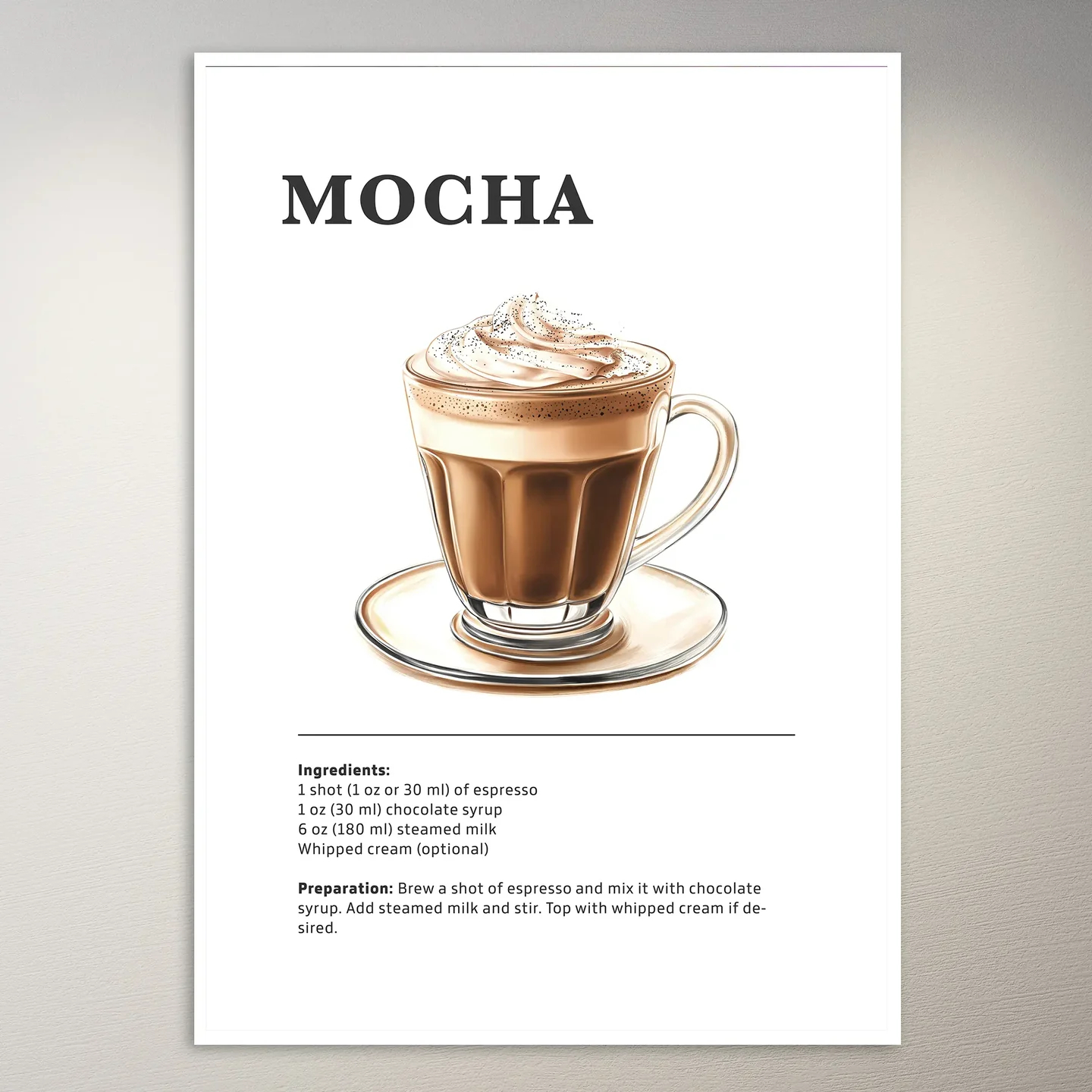 Mocha Coffee Drink Poster