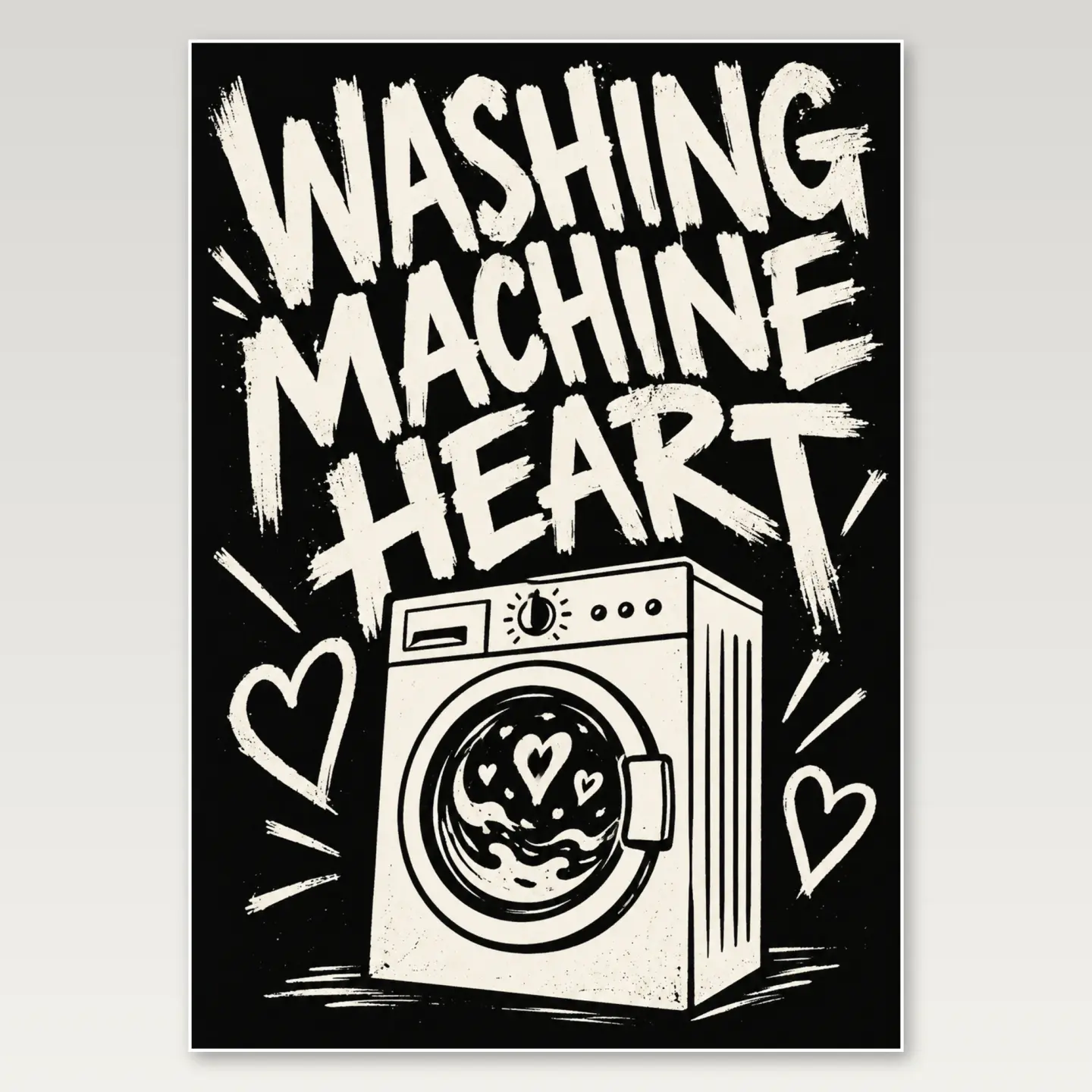Washing Machine Heart A4 Poster mockup