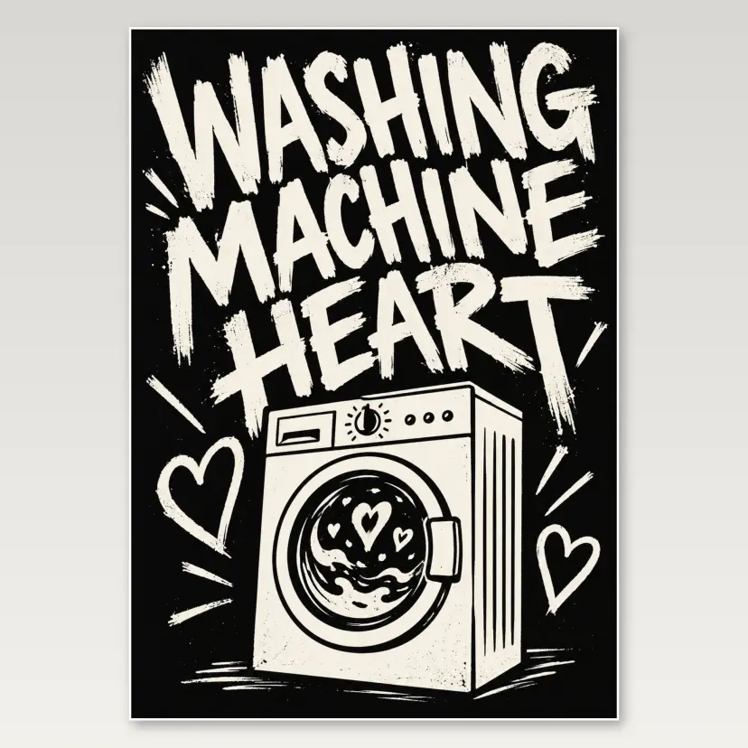 Washing Machine Heart A4 Poster