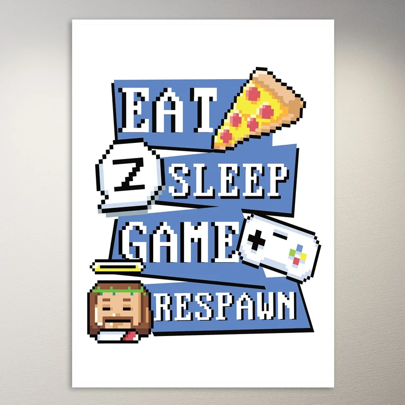 Eat Sleep Game Respawn | Gaming Poster