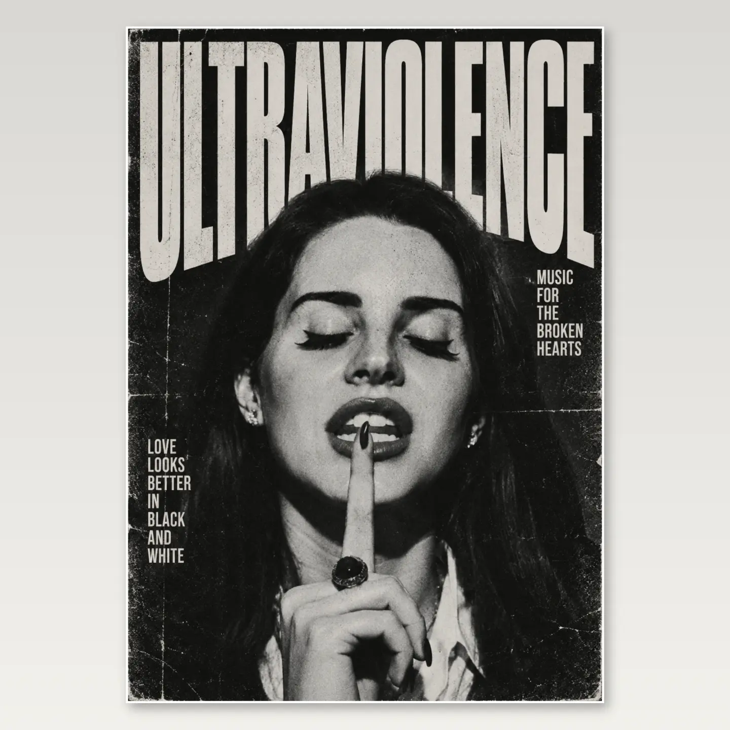 Lana Del Rey Silent Portrait A4 Poster mockup
