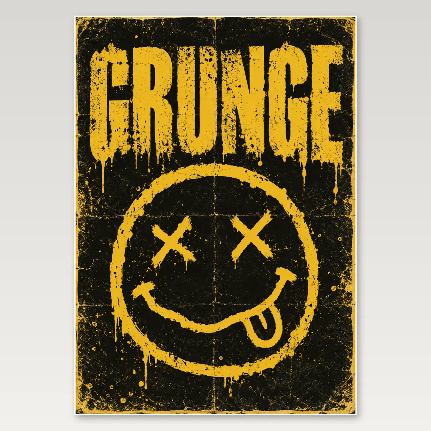 Grunge Smile A4 Poster mockup